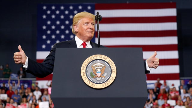 U.S. President Donald Trump holds a "Make America Great Again" rally in Evansville 