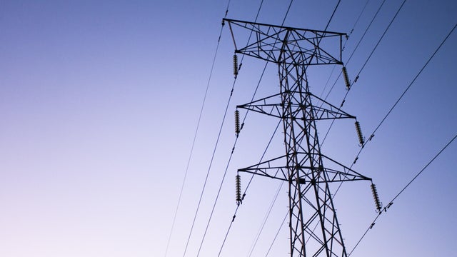 Power Lines On An Electricity Pylon 