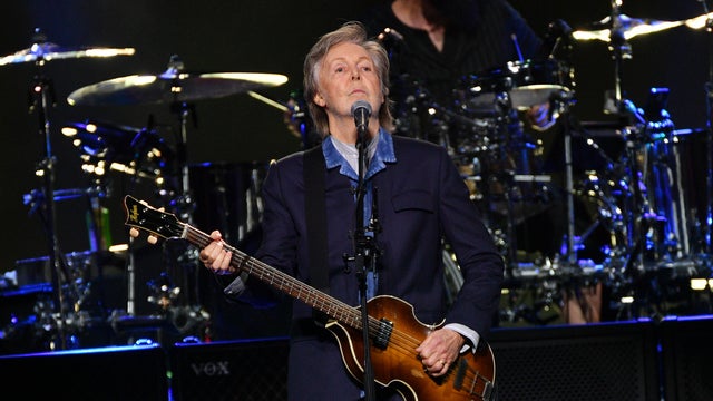 Sir Paul McCartney performs at The O2 Arena during his 'Got Back' world tour on December 18, 2024 in London, England. 
